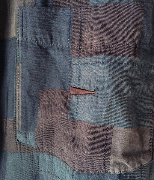 DESCENDANT/DISTRIBUTION PATCHWORK LS SHIRT (OLIVE DRAB)