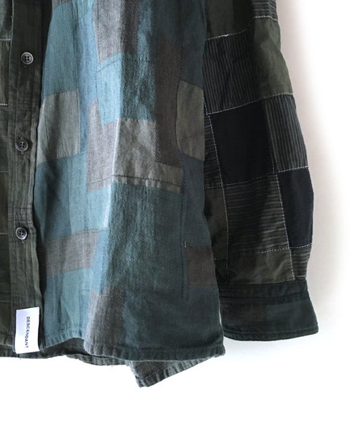 DESCENDANT/DISTRIBUTION PATCHWORK LS SHIRT (OLIVE DRAB)