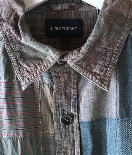 DESCENDANT/DISTRIBUTION PATCHWORK LS SHIRT (BEIGE)