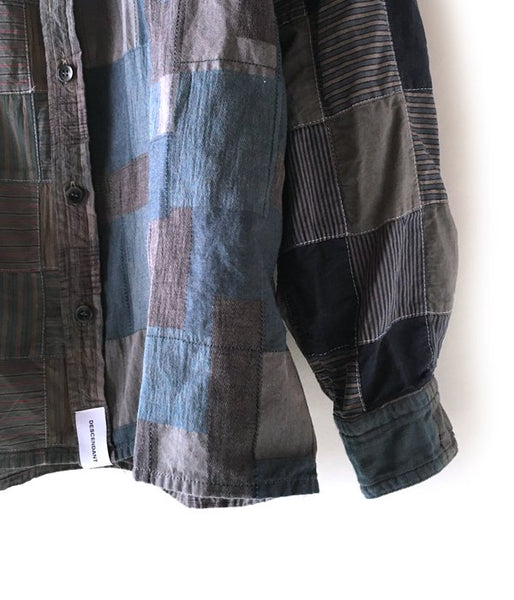 DESCENDANT/DISTRIBUTION PATCHWORK LS SHIRT (BEIGE)