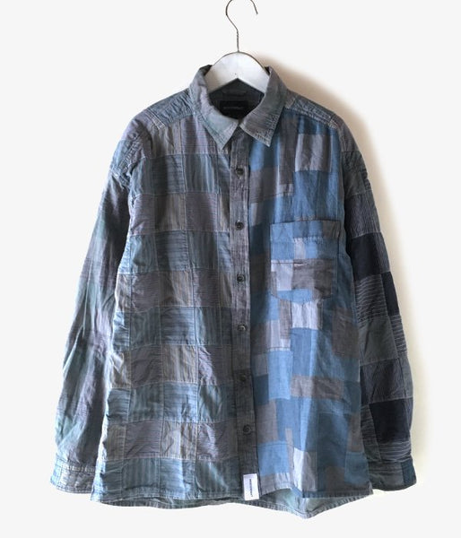 DESCENDANT/DISTRIBUTION PATCHWORK LS SHIRT (BLUE)
