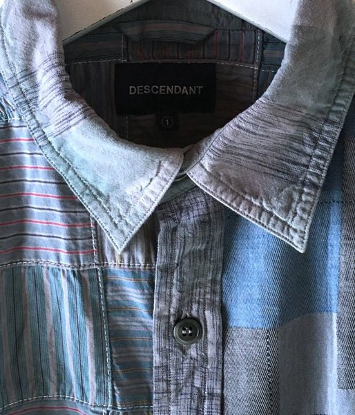 DESCENDANT/DISTRIBUTION PATCHWORK LS SHIRT (BLUE)