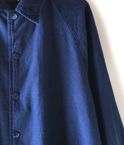 BLUE BLUE JAPAN/COTTON LINEN BACK CHINO TEZOME COACH JACKET (INDIGO)