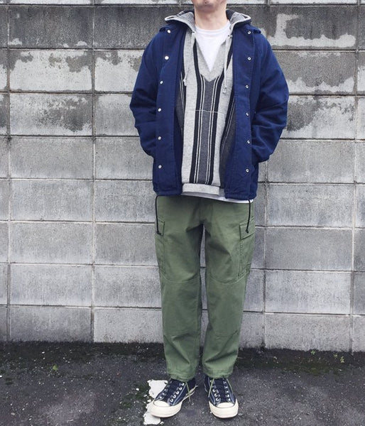 BLUE BLUE JAPAN/COTTON LINEN BACK CHINO TEZOME COACH JACKET (INDIGO)