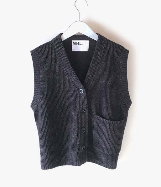 MHL./VINTAGE COTTON LINEN WOMENS VEST (GREY)