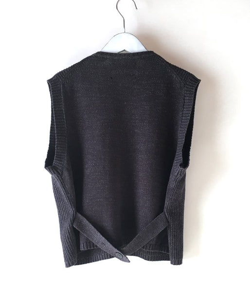 MHL./VINTAGE COTTON LINEN WOMENS VEST (GREY)