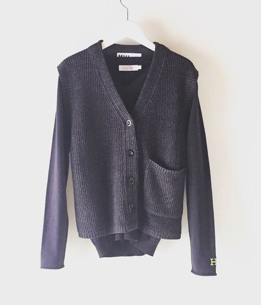 MHL./VINTAGE COTTON LINEN WOMENS VEST (GREY)