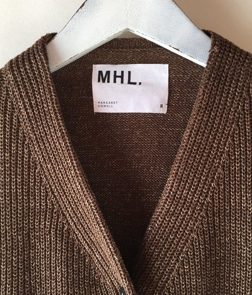MHL./VINTAGE COTTON LINEN WOMENS VEST (BROWN)