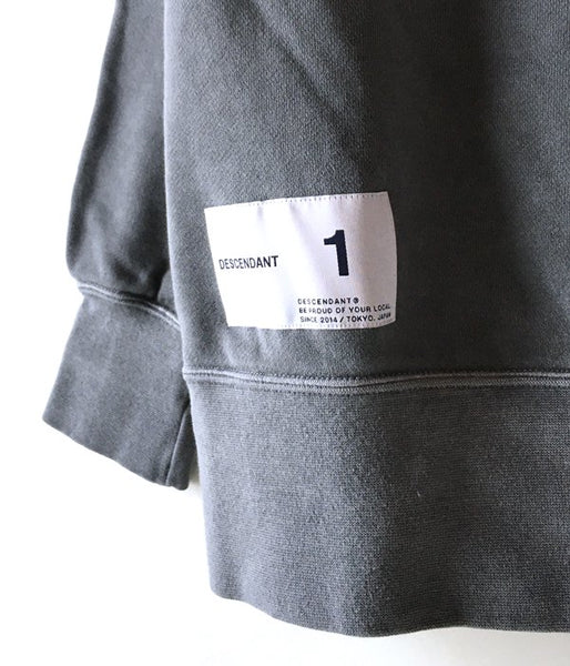 DESCENDANT/VOIL HENLEY NECK SWEATSHIRT (BLUE)