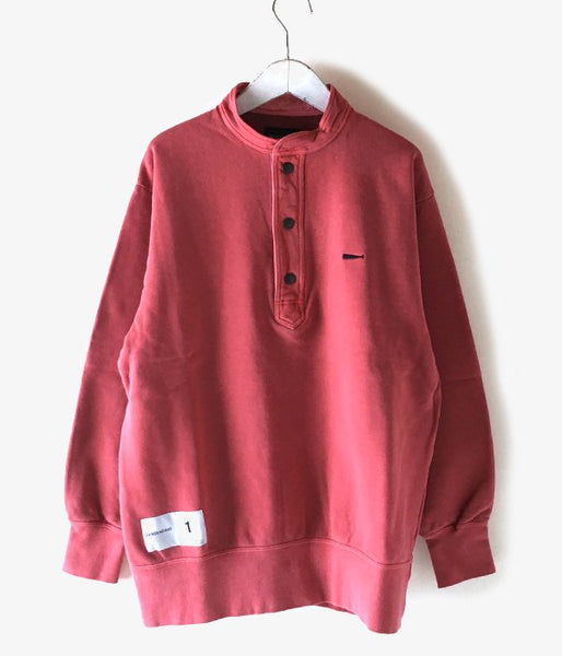 DESCENDANT/VOIL HENLEY NECK SWEATSHIRT (RED)