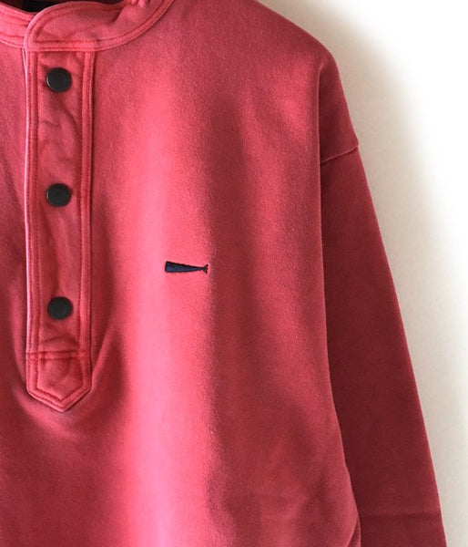 DESCENDANT/VOIL HENLEY NECK SWEATSHIRT (RED)