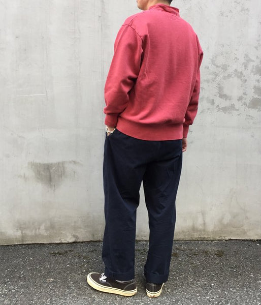 DESCENDANT/VOIL HENLEY NECK SWEATSHIRT (RED)