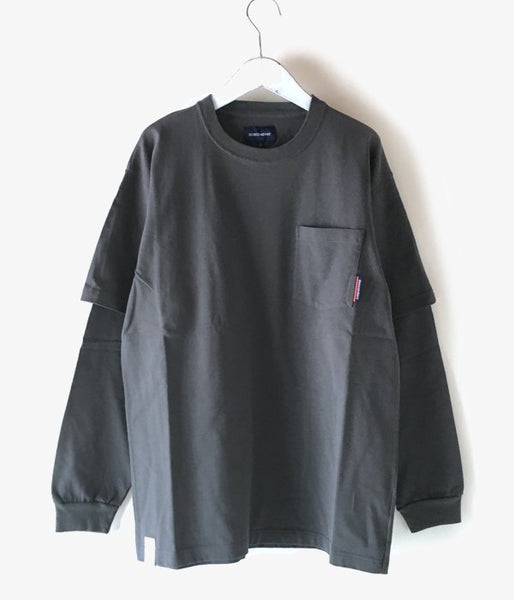 DESCENDANT/MILITIA LAYERD TEE (CHARCOAL)