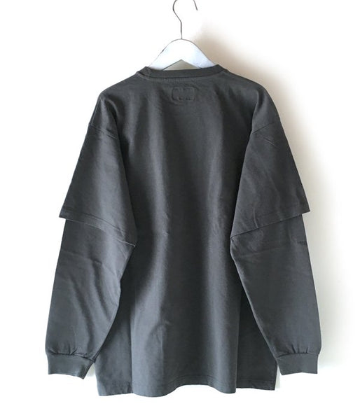 DESCENDANT/MILITIA LAYERD TEE (CHARCOAL)