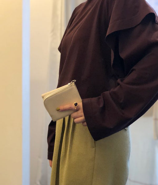 Aeta/PEBBLE GRAIN LEATHER WALLET TypeA (IVORY)(1)