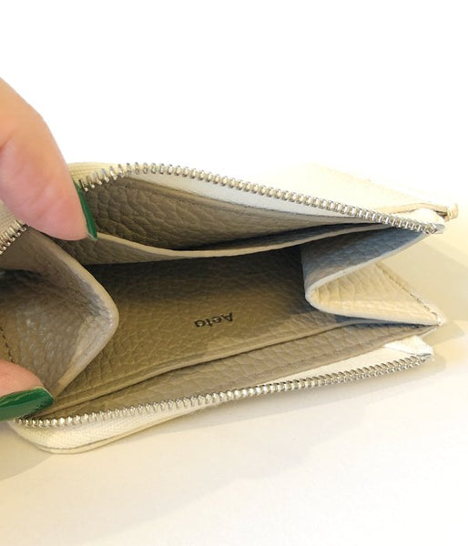 Aeta/PEBBLE GRAIN LEATHER COIN CASE(IVORY)