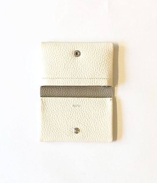 Aeta/PEBBLE GRAIN LEATHER MINI WALLET(IVORY)