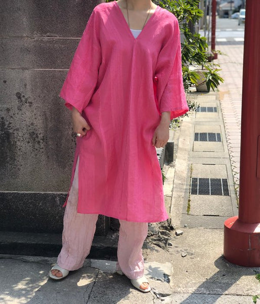 PHEENY/RAMIE RAYON MOLE PULLOVER DRESS(PINK)