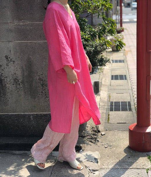 PHEENY/RAMIE RAYON MOLE PULLOVER DRESS(PINK)