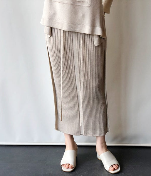 TAN/GROSSY SKIRT(BEIGE)
