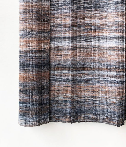 TAN/KASURI PLEATS SKIRT(ORANGE BLUE)