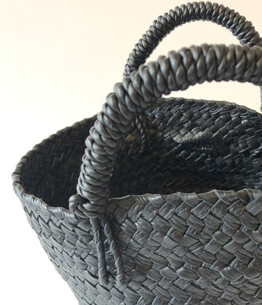 Aeta/COW LEATHER BASKET S(BLACK)