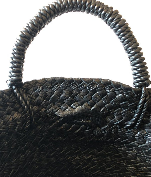 Aeta/COW LEATHER BASKET S(BLACK)