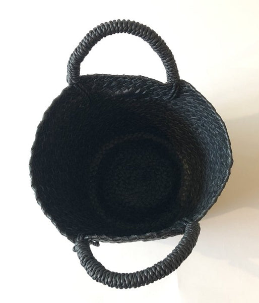 Aeta/COW LEATHER BASKET S(BLACK)