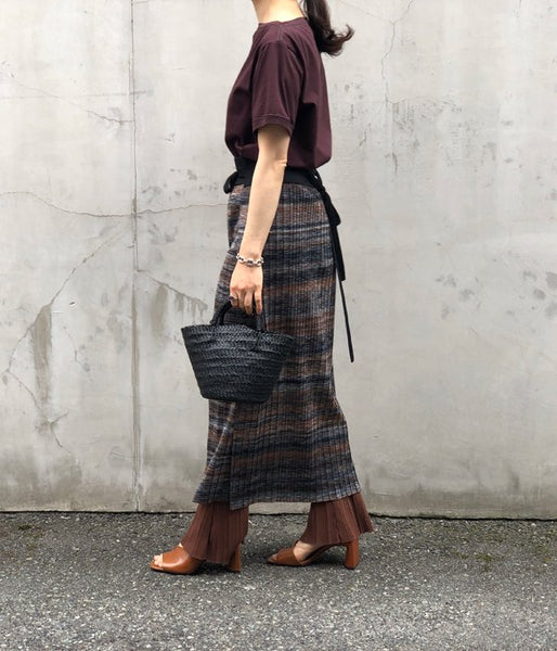 Aeta/COW LEATHER BASKET S(BLACK)
