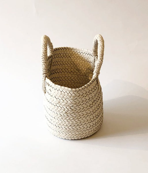 Aeta/COW LEATHER BASKET S(IVORY)