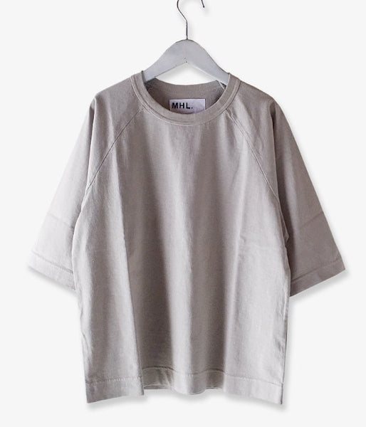 MHL./GARMENT DYE COTTON JERSEY T-SHIRT (GRAY)