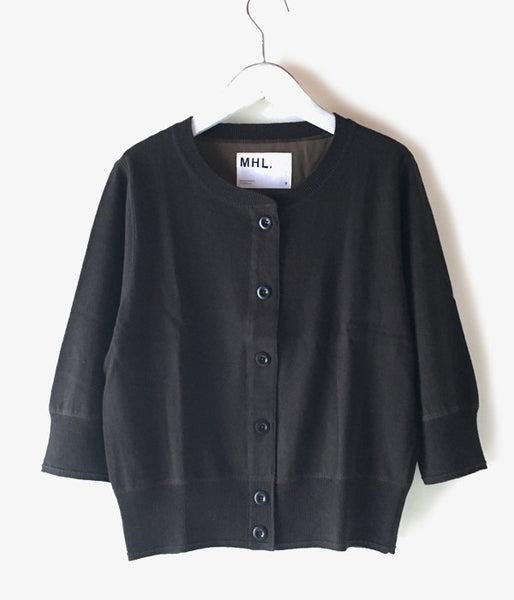 MHL./FINE SLUB COTTON LINEN CARDIGAN WOMENS (BROWN)