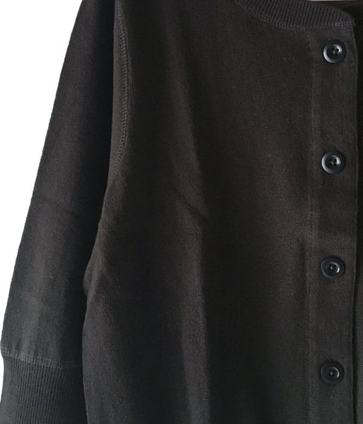 MHL./FINE SLUB COTTON LINEN CARDIGAN WOMENS (BROWN)