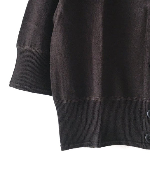 MHL./FINE SLUB COTTON LINEN CARDIGAN WOMENS (BROWN)