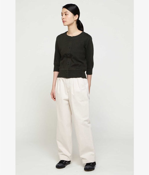 MHL./FINE SLUB COTTON LINEN CARDIGAN WOMENS (BROWN)