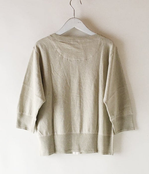 MHL./FINE SLUB COTTON LINEN CARDIGAN WOMENS (BEIGE)