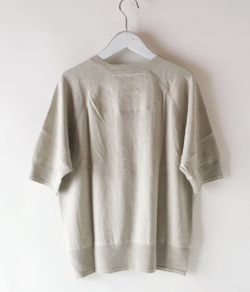 MHL./FINE SLUB COTTON LINEN HENLEY NECK WOMENS (BEIGE)