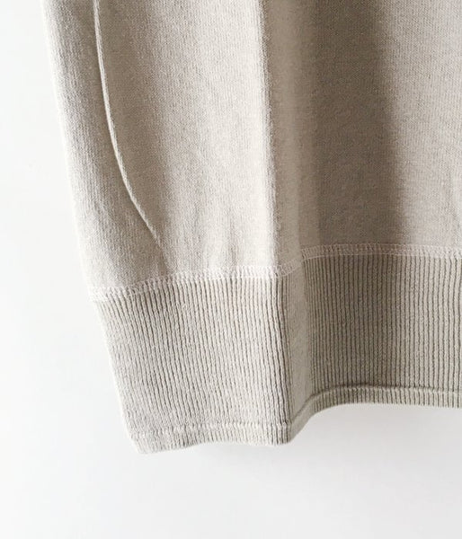 MHL./FINE SLUB COTTON LINEN HENLEY NECK WOMENS (BEIGE)