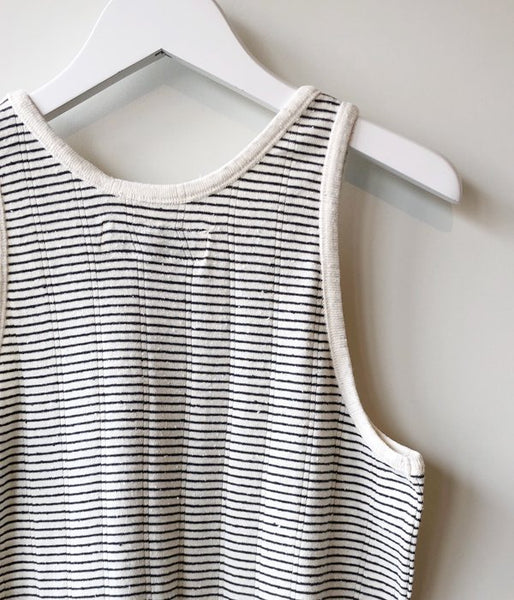 WRYHT/ROUND-NECK RIBBED TANK(BASQUE STRIPE)