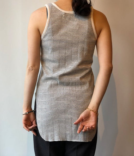 WRYHT/ROUND-NECK RIBBED TANK(BASQUE STRIPE)