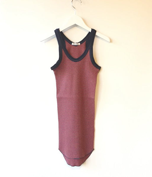 FUMIKA_UCHIDA/NEEDLE DRAWING BORDER TANK TOP