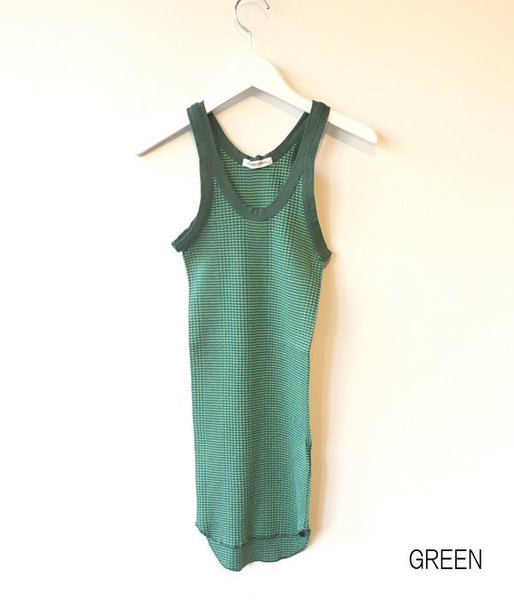 FUMIKA_UCHIDA/NEEDLE DRAWING BORDER TANK TOP