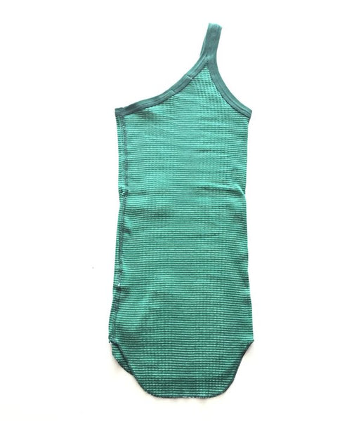 FUMIKA_UCHIDA/NEEDLE DRAWING BORDER ONE-SHOULDER TANK TOP