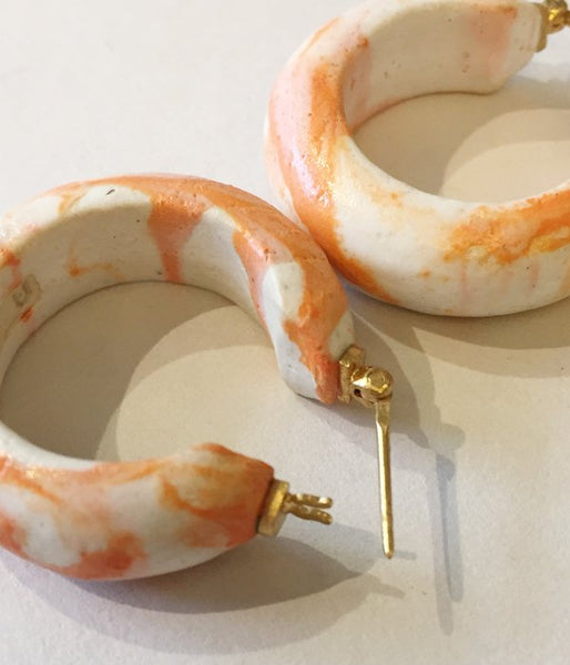 FUMIKA_UCHIDA/CERAMIC MABLE EARRINGS