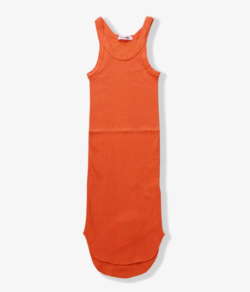 FUMIKA_UCHIDA/COTTON_NEEDLE DRAWING TANK TOP(ORANGE)