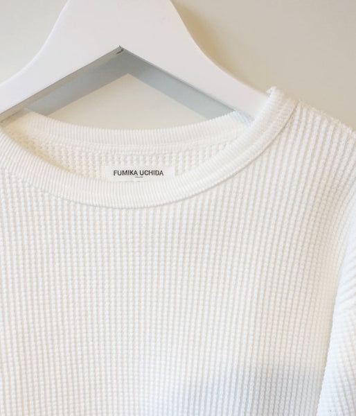 FUMIKA_UCHIDA/COTTON WAFFLE_THERMALTOP(WHITE)
