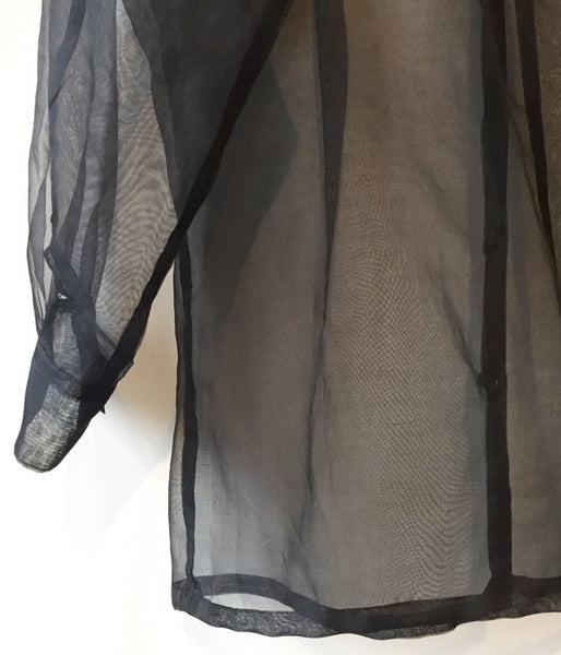 FUMIKA_UCHIDA/SILK_SEETHROUGH BACK OPEN BLOUSE