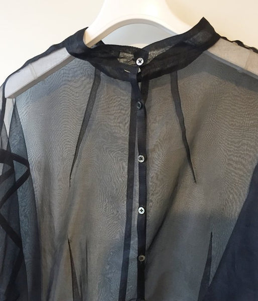 FUMIKA_UCHIDA/SILK_SEETHROUGH BACK OPEN BLOUSE