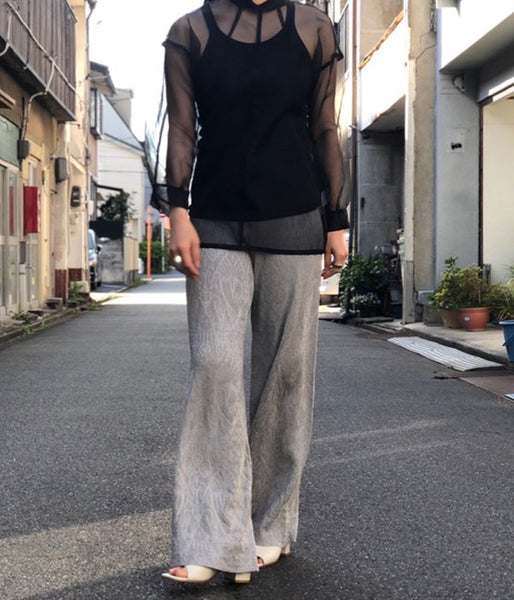 FUMIKA_UCHIDA/SILK_SEETHROUGH BACK OPEN BLOUSE