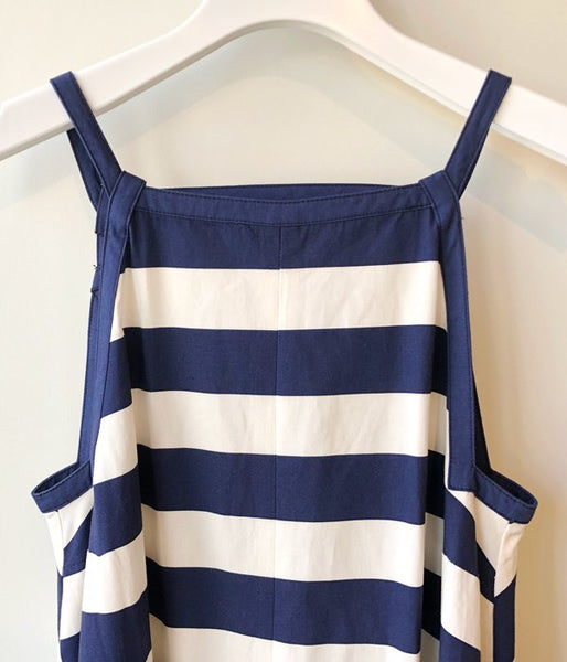 FUMIKA_UCHIDA/SQUARE PRINT SQUARE-NECK A-LINE DRESS(NAVY)
